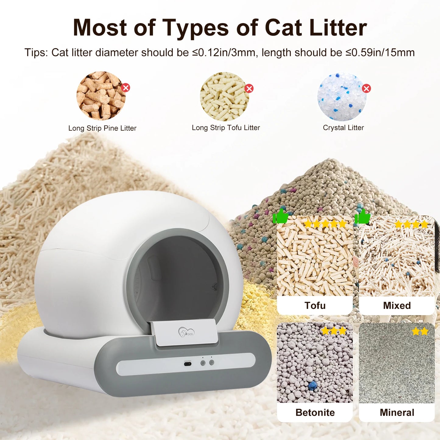 DOEL 65L Self-Cleaning Cat Litter