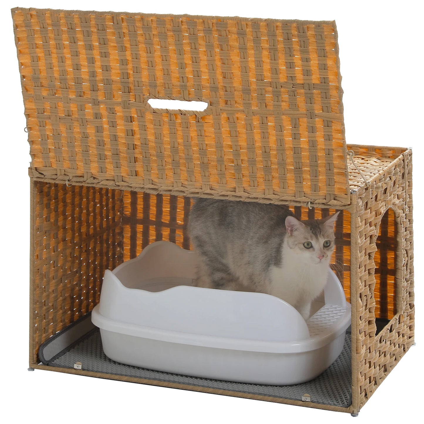 Rattan Hidden Litter Box House